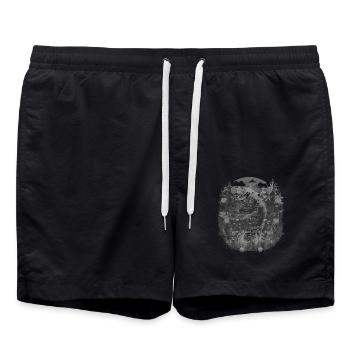 Cerf Vintage rétro 80 ' s Wild Deer Finlande - Short de bain - noir - Devant - AI Model Male 185 light (185cm)