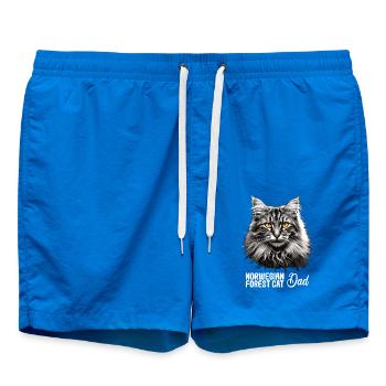 Norwegian Forest Cat Norwegische Waldkatze - Badeshorts - Cobalt blue - Vorne