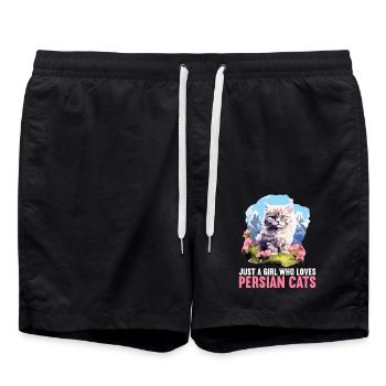 Persian Cat Perserkatze - Swim Trunks - black - Front - AI Model Male 185 light (185cm)