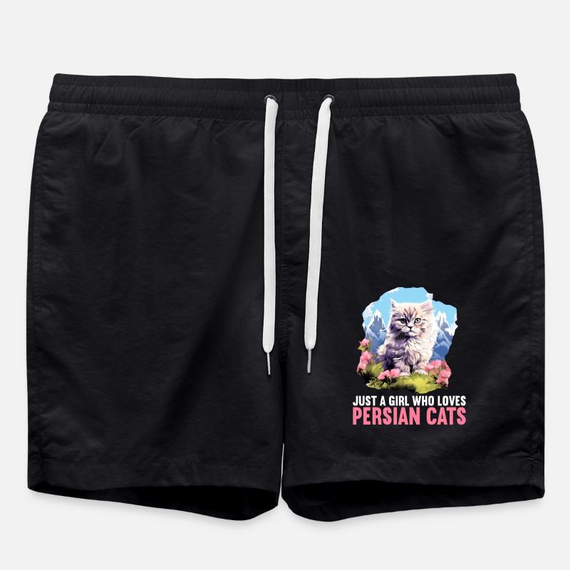 Persian Cat Perserkatze - Swim Trunks - black