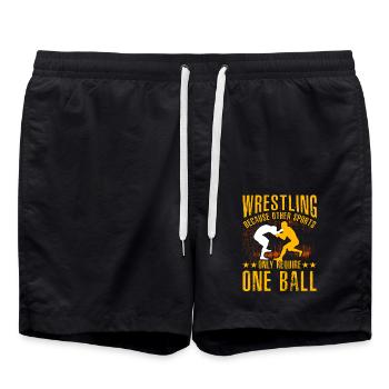 Wrestling because other sport require only one - Swim Trunks - black - Front - AI Model Male 185 light (185cm)