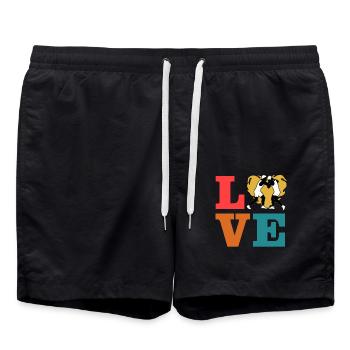 L’amour de la lutte - Short de bain - noir - Devant - AI Model Male 185 light (185cm)