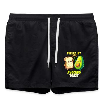 Fueled By Avocado Toast Motiv - Badeshorts - Schwarz - Vorne - AI Model Male 185 light (185cm)