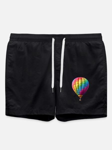 Rêves flottants colorés en montgolfière - Short de bain - noir