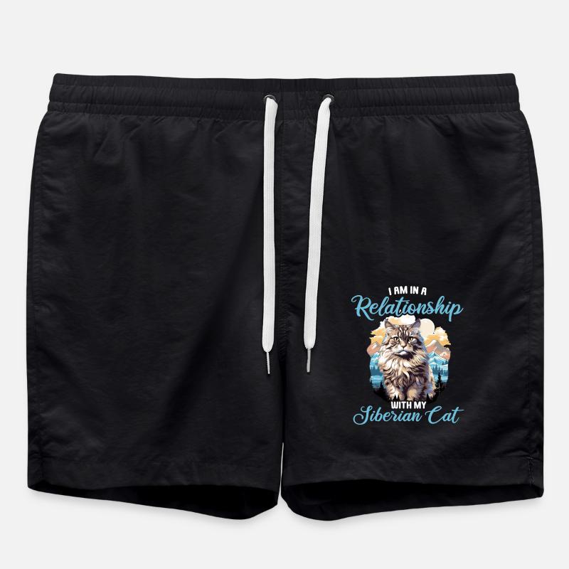 Chat Sibérien Sibirische Katze - Short de bain - noir