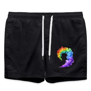 Colorful Smoke Profile In Vivid Colors - Swim Trunks - black - Front - AI Model Male 185 light (185cm)