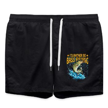 Ich wäre lieber Barschfischen - Badeshorts - Schwarz - Vorne - AI Model Male 185 light (185cm)