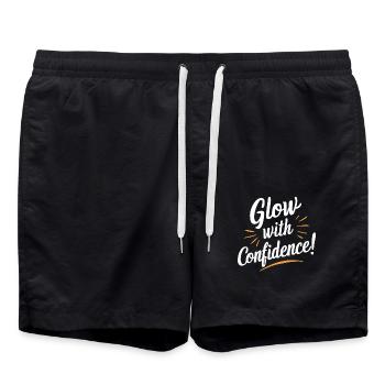 Glow with Confidence Motivation - Badeshorts - Schwarz - Vorne - AI Model Male 185 light (185cm)