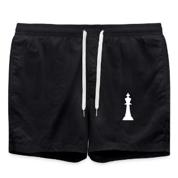 King Chess Piece - Swim Trunks - black - Front - AI Model Male 185 light (185cm)