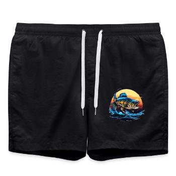Poisson bar - Short de bain - noir - Devant - AI Model Male 185 light (185cm)