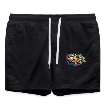 Poisson bar - Short de bain - noir - Devant - AI Model Male 185 light (185cm)