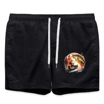 Poisson bar - Short de bain - noir - Devant - AI Model Male 185 light (185cm)