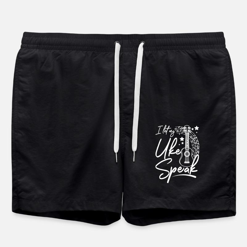 I let my uke speak, Ukulele player - Swim Trunks - black