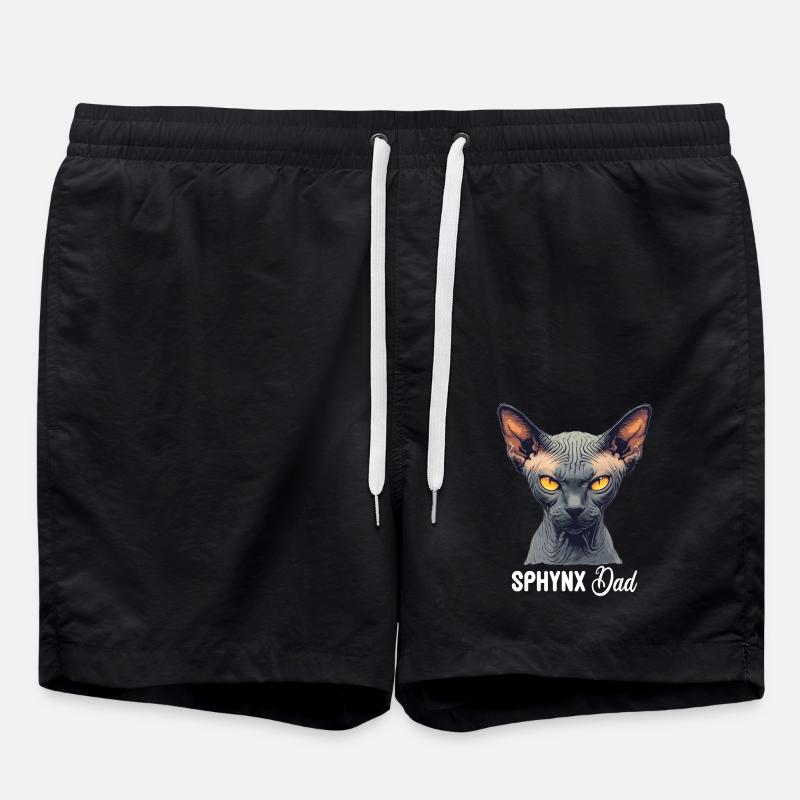 Sphynx Kitten Sphynx Cat - Swim Trunks - black