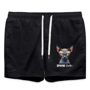 Sphynx Kätzchen Sphynx Katze - Badeshorts - Schwarz - Vorne - AI Model Male 185 light (185cm)