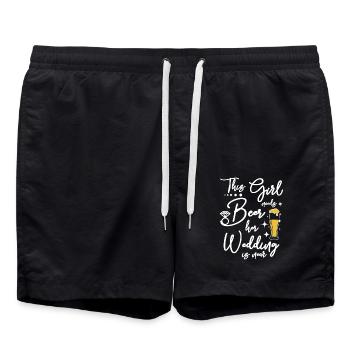 La mariée a besoin d’une bière pour son mariage - Short de bain - noir - Devant - AI Model Male 185 light (185cm)