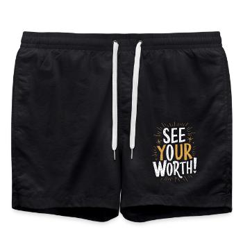 Découvrez votre valeur intrinsèque - Short de bain - noir - Devant - AI Model Male 185 light (185cm)