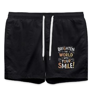 Erhelle Die Welt Mit Deinem Lächeln - Badeshorts - Schwarz - Vorne - AI Model Male 185 light (185cm)
