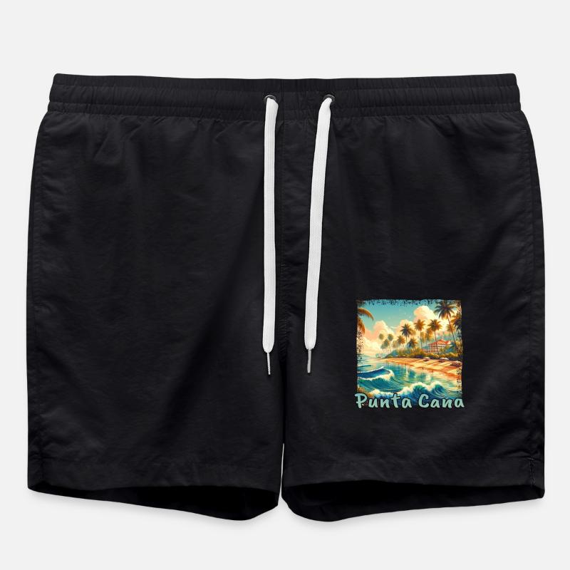 Punta Cana Sunset Palm Beach - Swim Trunks - black