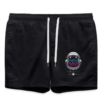 Astronaut Soundtrack space - Swim Trunks - black - Front - AI Model Male 185 light (185cm)