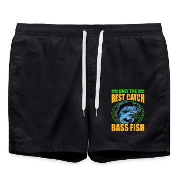 Nur der beste Fang Barschfische - Badeshorts - Schwarz - Vorne - AI Model Male 185 light (185cm)