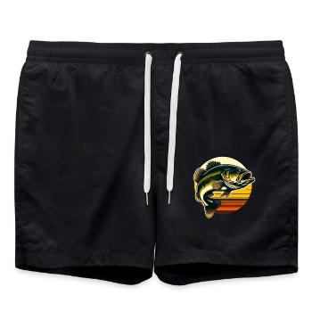 Poisson bar - Short de bain - noir - Devant - AI Model Male 185 light (185cm)