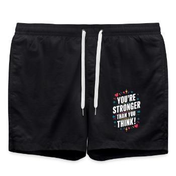 Vous êtes plus fort que vous ne le pensez - Short de bain - noir - Devant - AI Model Male 185 light (185cm)