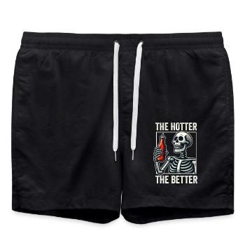 The Hotter The Better Funny Skeleton With Hot Sauc - Swim Trunks - black - Front - AI Model Male 185 light (185cm)