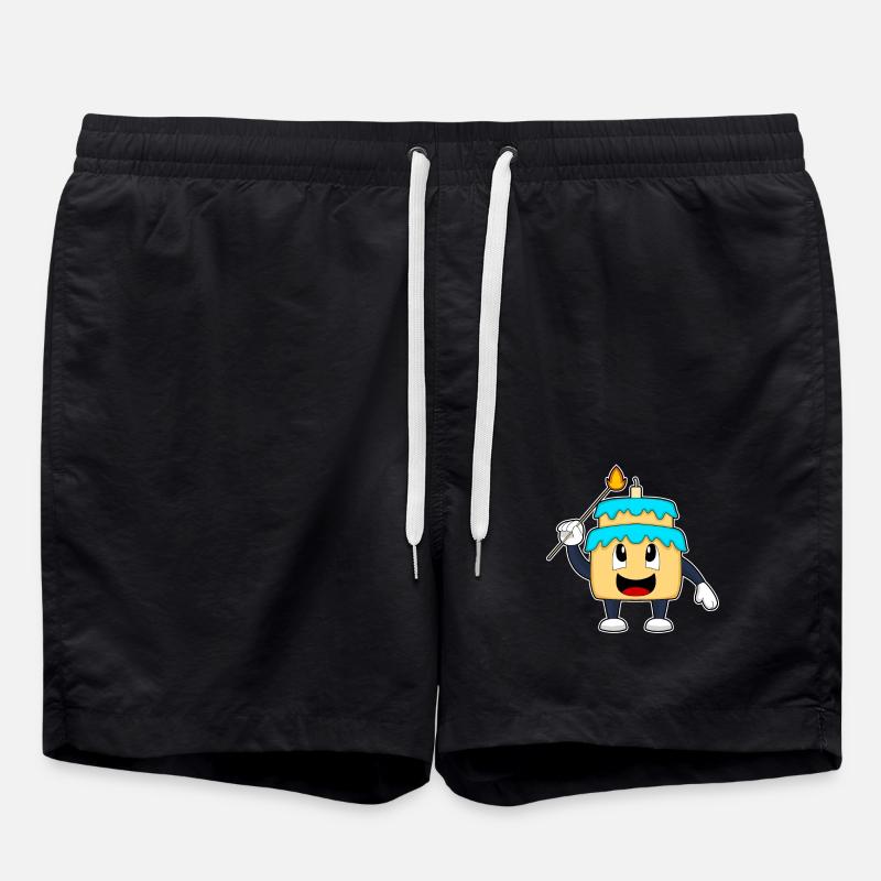 Bougie d’anniversaire gâteau - Short de bain - noir
