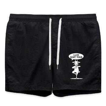 J’aime le yoga des chèvres, l’équilibre et l’harmonie - Short de bain - noir - Devant - AI Model Male 185 light (185cm)