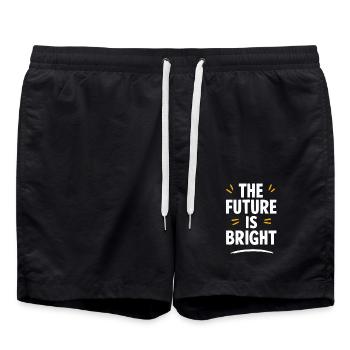 Die Zukunft Ist Strahlend Motivation - Badeshorts - Schwarz - Vorne - AI Model Male 185 light (185cm)