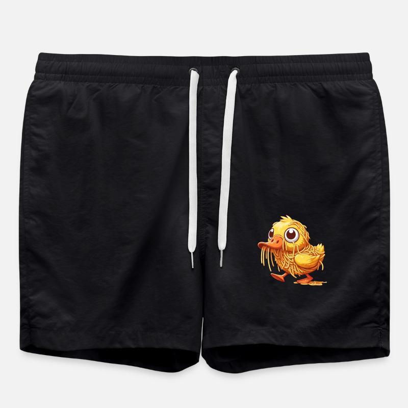 Clumsy Duck Sweet with Spaghetti - Swim Trunks - black