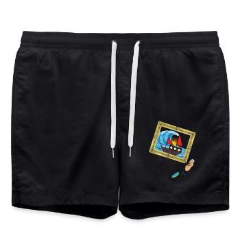 Peanut Seafarer Seaman Distress Ship - Swim Trunks - black - Front - AI Model Male 185 light (185cm)