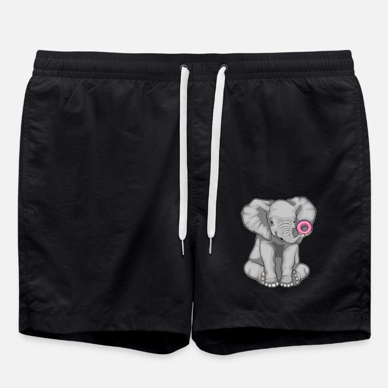 Elefant Donut - Badeshorts - Schwarz