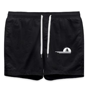 Sailboat Sailing Water Sports - Swim Trunks - black - Front - AI Model Male 185 light (185cm)