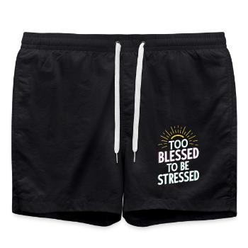 Too to be stressed - Swim Trunks - black - Front - AI Model Male 185 light (185cm)