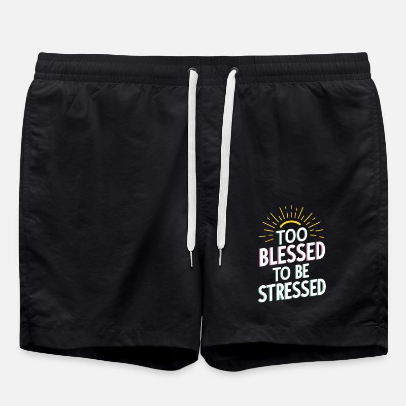 Too to be stressed - Swim Trunks - black
