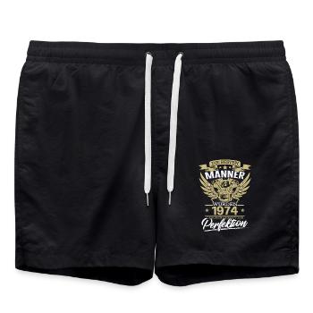 Die besten Mechaniker wurden 1974 geboren - Badeshorts - Schwarz - Vorne - AI Model Male 185 light (185cm)