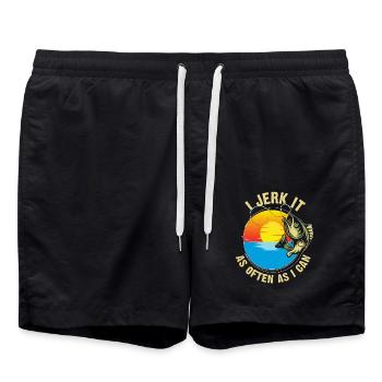 Je le branle aussi souvent que je peux - Short de bain - noir - Devant - AI Model Male 185 light (185cm)