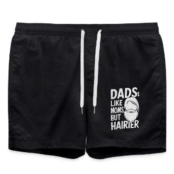 Dads Like Moms Only Hairy Motif - Swim Trunks - black - Front - AI Model Male 185 light (185cm)