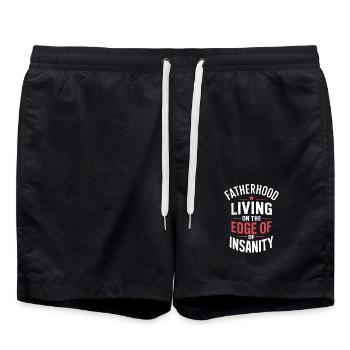 Vaterschaft Am Rande Des Wahnsinns - Badeshorts - Schwarz - Vorne - AI Model Male 185 light (185cm)