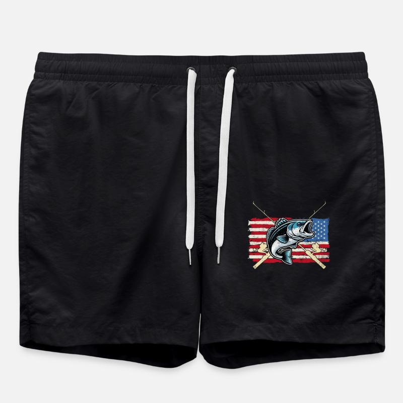 Bassfisch - Badeshorts - Schwarz