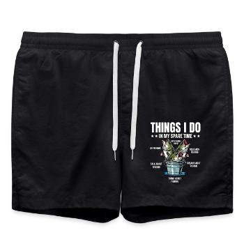 Ce que je fais pendant mon temps libre - Short de bain - noir - Devant - AI Model Male 185 light (185cm)