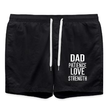 Papa Patience Amour Force - Short de bain - noir - Devant - AI Model Male 185 light (185cm)