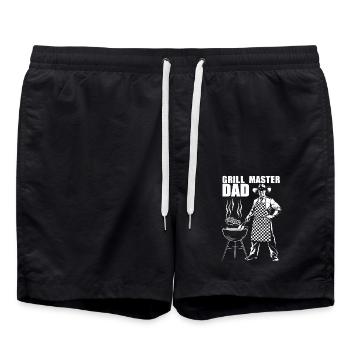 Grillmeister und Stolzer Vater - Badeshorts - Schwarz - Vorne - AI Model Male 185 light (185cm)