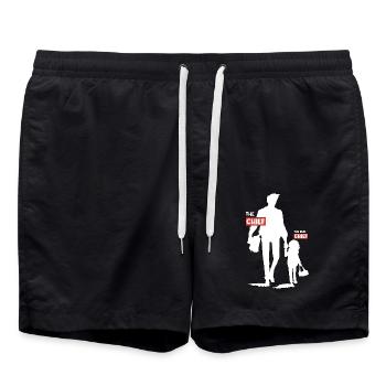 Funny Dad Daughter Design - Swim Trunks - black - Front - AI Model Male 185 light (185cm)