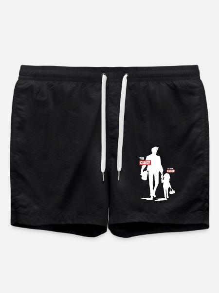 Funny Dad Daughter Design - Swim Trunks - black