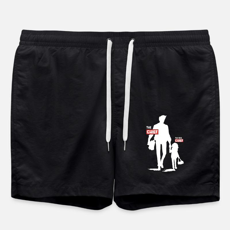 Lustiges Papa-Tochter-Design - Badeshorts - Schwarz