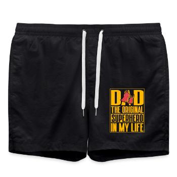 Papa : le super-héros original de ma vie - Short de bain - noir - Devant - AI Model Male 185 light (185cm)