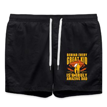 Derrière chaque enfant formidable se cache un père vraiment incroyable - Short de bain - noir - Devant - AI Model Male 185 light (185cm)